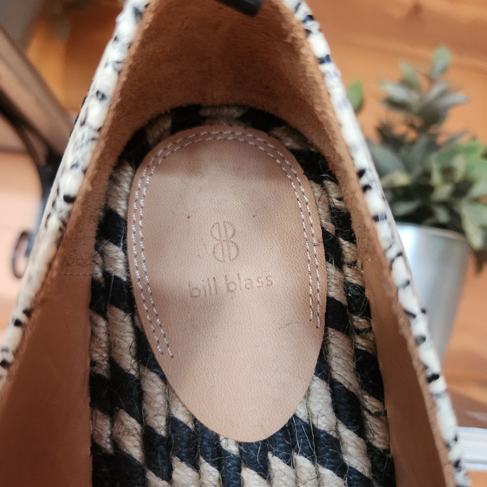 Bill Blass Anthropologie Sutton Espadrille Flats Snake Bead Floral Boho Art 7.5 - Picture 11 of 12